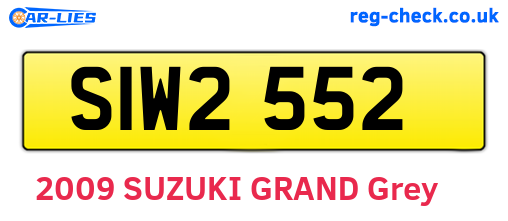 SIW2552 are the vehicle registration plates.