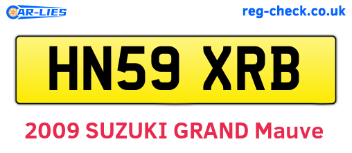 HN59XRB are the vehicle registration plates.