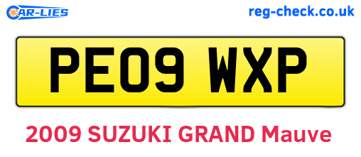 PE09WXP are the vehicle registration plates.