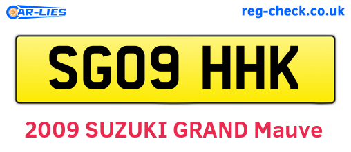 SG09HHK are the vehicle registration plates.