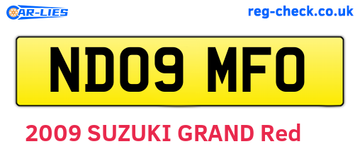 ND09MFO are the vehicle registration plates.