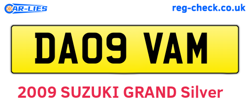 DA09VAM are the vehicle registration plates.