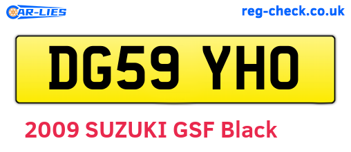 DG59YHO are the vehicle registration plates.