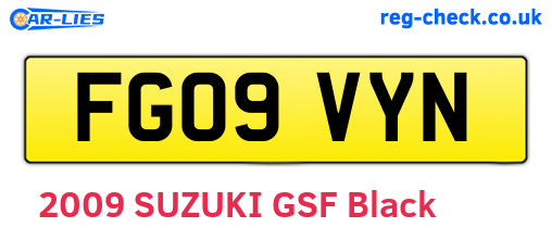 FG09VYN are the vehicle registration plates.