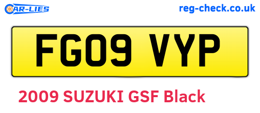 FG09VYP are the vehicle registration plates.
