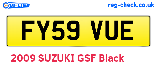 FY59VUE are the vehicle registration plates.