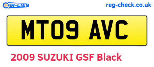 MT09AVC are the vehicle registration plates.