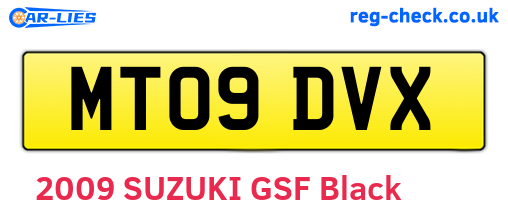 MT09DVX are the vehicle registration plates.