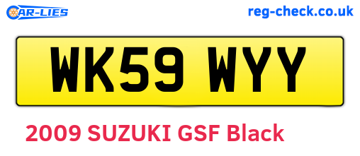 WK59WYY are the vehicle registration plates.