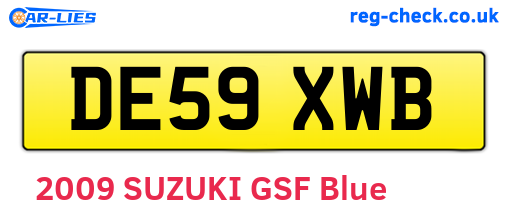 DE59XWB are the vehicle registration plates.