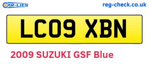 LC09XBN are the vehicle registration plates.