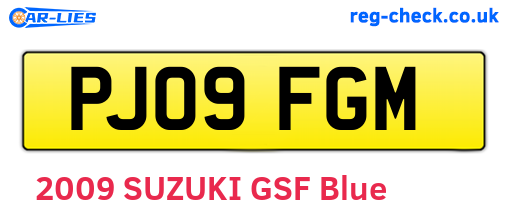 PJ09FGM are the vehicle registration plates.