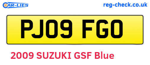PJ09FGO are the vehicle registration plates.