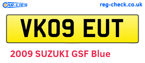 VK09EUT are the vehicle registration plates.