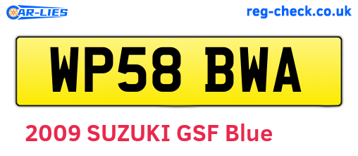 WP58BWA are the vehicle registration plates.