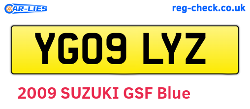 YG09LYZ are the vehicle registration plates.