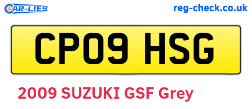 CP09HSG are the vehicle registration plates.