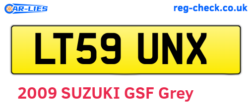 LT59UNX are the vehicle registration plates.