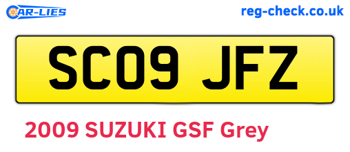 SC09JFZ are the vehicle registration plates.