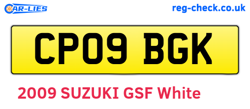 CP09BGK are the vehicle registration plates.