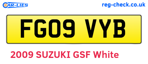 FG09VYB are the vehicle registration plates.