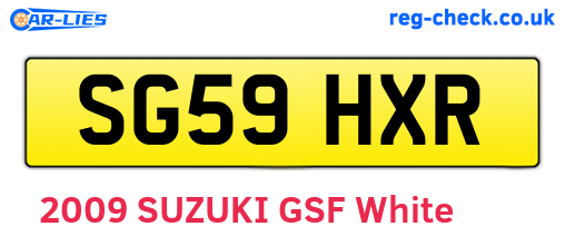 SG59HXR are the vehicle registration plates.