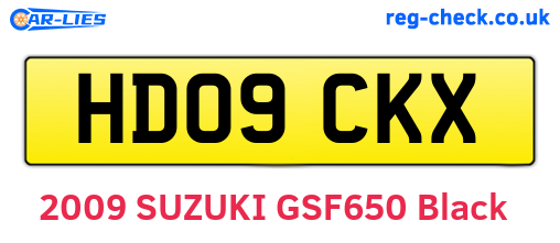 HD09CKX are the vehicle registration plates.