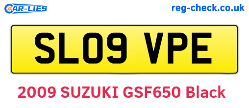 SL09VPE are the vehicle registration plates.