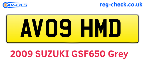 AV09HMD are the vehicle registration plates.
