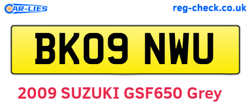 BK09NWU are the vehicle registration plates.