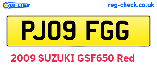 PJ09FGG are the vehicle registration plates.