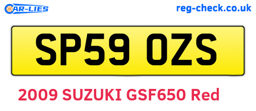 SP59OZS are the vehicle registration plates.