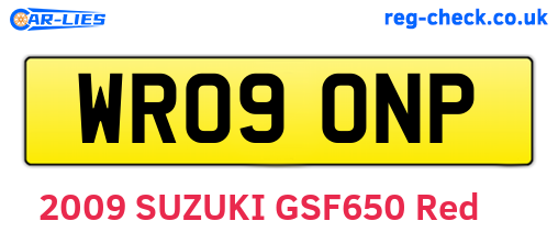 WR09ONP are the vehicle registration plates.