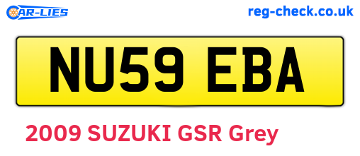 NU59EBA are the vehicle registration plates.