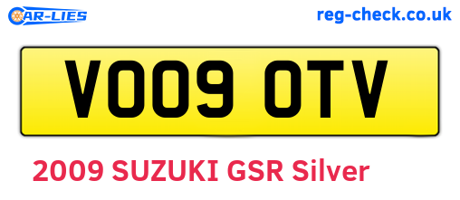 VO09OTV are the vehicle registration plates.
