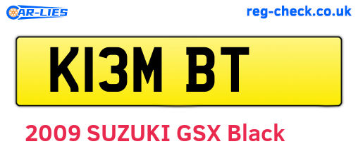 K13MBT are the vehicle registration plates.