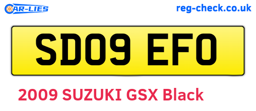 SD09EFO are the vehicle registration plates.