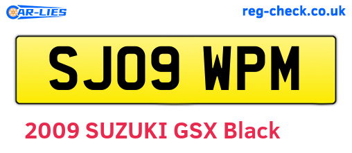 SJ09WPM are the vehicle registration plates.
