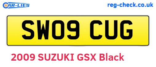 SW09CUG are the vehicle registration plates.
