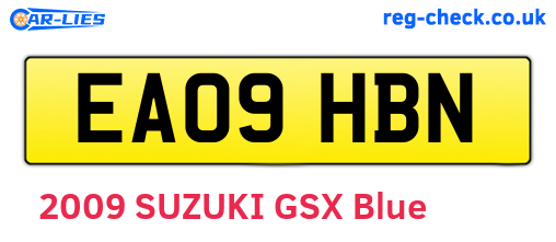 EA09HBN are the vehicle registration plates.
