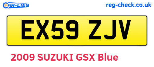 EX59ZJV are the vehicle registration plates.