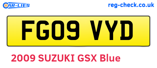 FG09VYD are the vehicle registration plates.