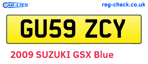 GU59ZCY are the vehicle registration plates.
