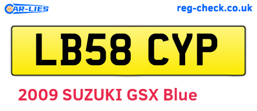 LB58CYP are the vehicle registration plates.