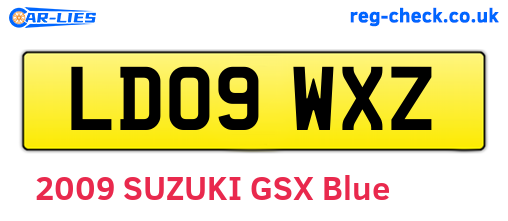 LD09WXZ are the vehicle registration plates.
