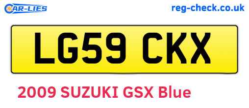 LG59CKX are the vehicle registration plates.