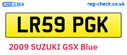 LR59PGK are the vehicle registration plates.