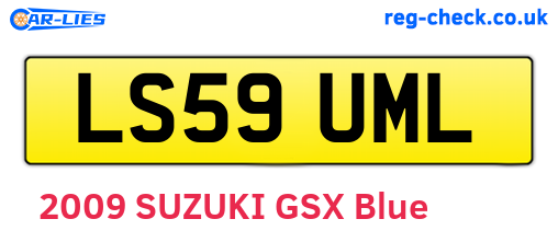 LS59UML are the vehicle registration plates.