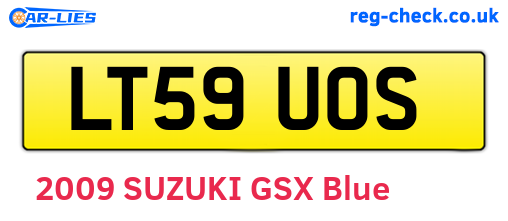 LT59UOS are the vehicle registration plates.