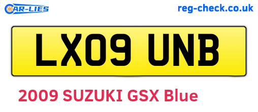 LX09UNB are the vehicle registration plates.